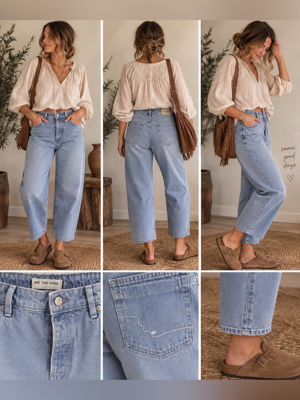 We The Free Free People Cropped Ankle Length Jeans 29 Light Wash 100% Cotton